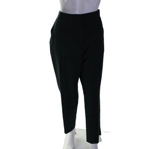 Judith & Charles Womens Button Zip Lined Tapered Leg Pants Green Size 14